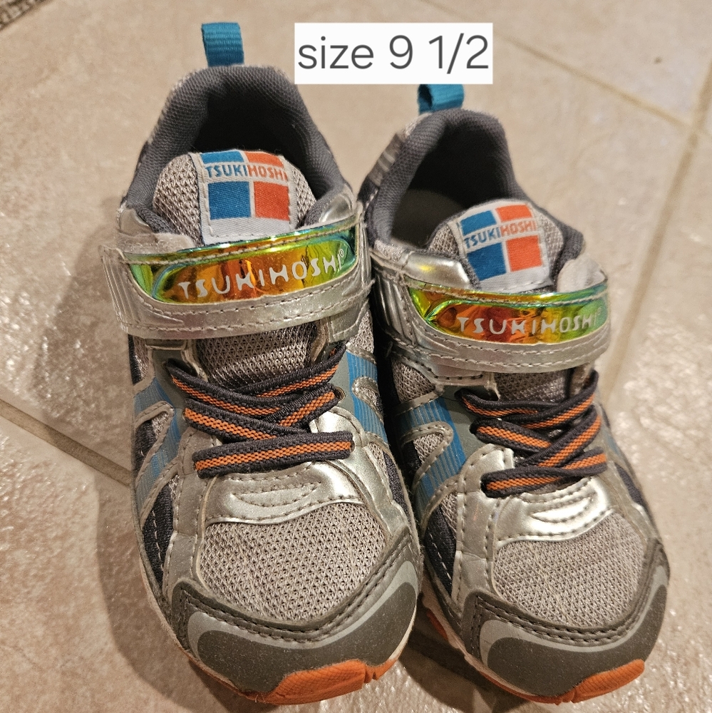 Tsukihoshi Kids Sneakers - Gray, Blue, and Orange